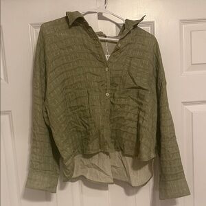 Fun 2 Fun Olive Button Down Shirt